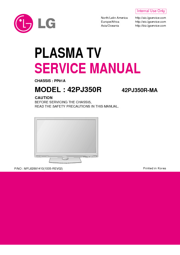 LG lg 42pj350r ma chassis pp01a pdf Diagramas de Televisores Lcd y
